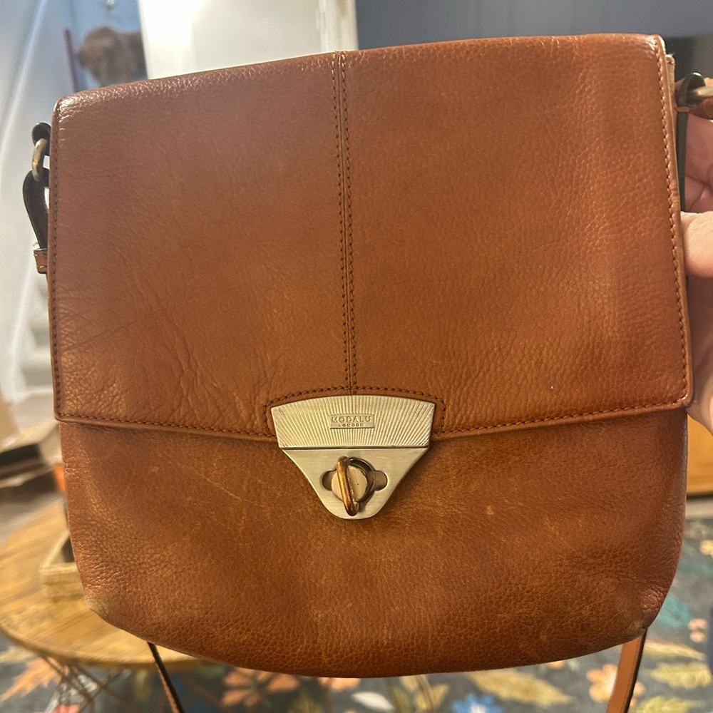 Modalu Tan Leather Crossbody Bag